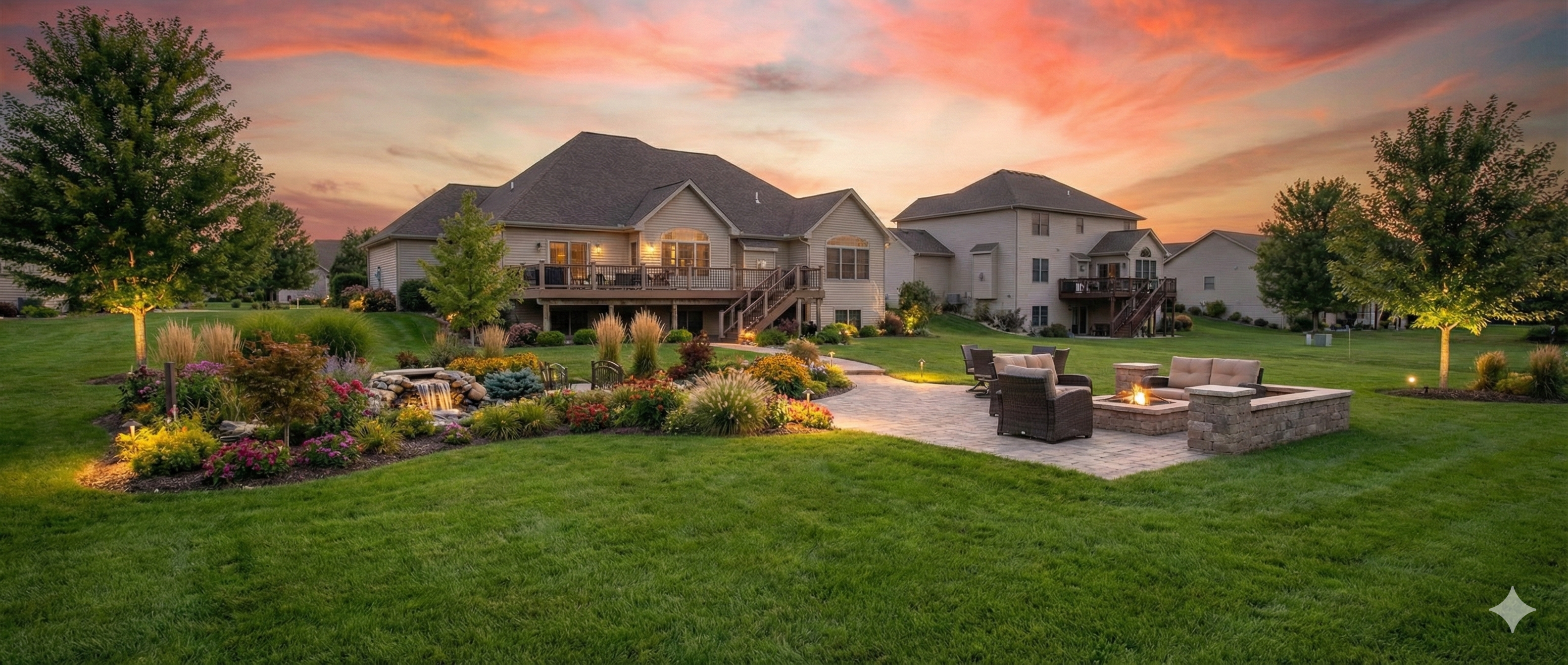 Beautiful landscaped garden